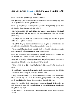 Giải bài tập SGK Lịch Sử 12 bài 5: Các nước Châu Phi và Mĩ La Tinh