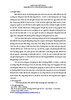 SKKN: Tích hợp giáo dục biến đổi khí hậu trong dạy học môn Địa lí 12