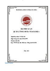 Tiểu luận Môn Quản lý Nhà nước về giáo dục | Đại học Sư phạm Hà Nội 2