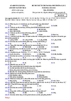 Đề thi thử tốt nghiệp THPT môn Hóa 2022 Chuyên Nguyễn Trãi-Lần 2 (có lời giải)