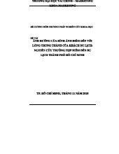 Nghiên cứu Đề tài: Ảnh hưởng hình ảnh đến lòng trung thành du khách - TP.HCM