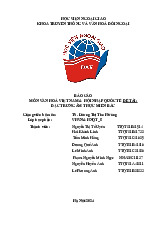 Báo cáo Đặc trưng ẩm thực Miền Bắc Việt Nam môn Văn hóa Việt Nam và hội nhập quốc tế | Học viện Ngoại giao Việt Nam