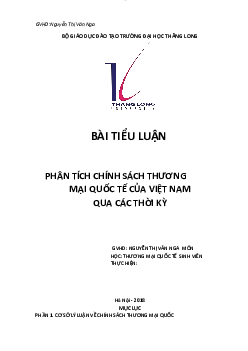 Phân tích chính sách thương mại quốc tế của Việt Nam qua các thời kỳ