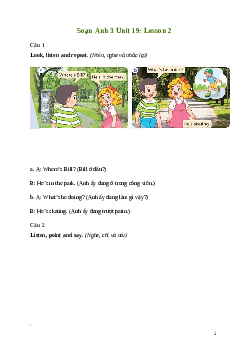 Giải Tiếng Anh lớp 3 Unit 19: Lesson 2 | Global Success