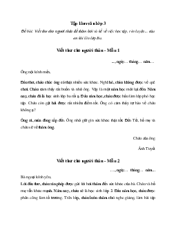 Viết thư cho người thân để thăm hỏi và kể về việc học tập, rèn luyện | Tập làm văn lớp 3 Chân trời sáng tạo