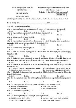 Đề thi HK1 Hóa 10 Quảng Nam 2019-2020 ( có đáp án)