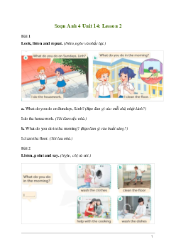 Giải Tiếng Anh lớp 4 Unit 14: Lesson 2 | Global Success