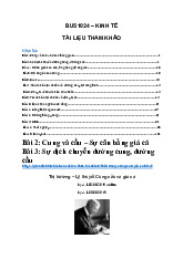 Tài liệu tham khảo về Cung và Cầu | Môn Chuyên ngành Kinh tế - Trường Cao đẳng Thực hành FPT