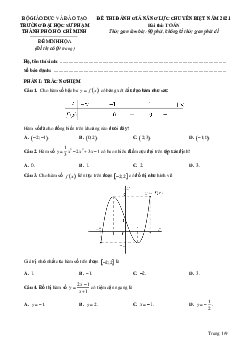 Đề minh họa đánh giá năng lực năm 2021 môn Toán trường ĐHSP – TP HCM