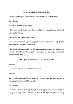 Bài 5: Một số vấn đề an ninh toàn cầu | Giải Địa lí 11 Cánh diều