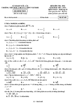Đề kiểm tra HK1 Toán 10 năm 2023 – 2024 trường Victory – Đắk Lắk