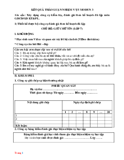 Bài tập cuối khóa Mô Đun 3 môn GDCD THCS