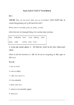 Giải Tiếng Anh 6 Unit 8: Vocabulary - Friends Plusv