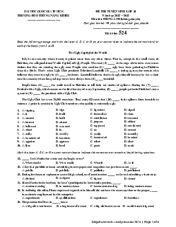 Đề thi vào 10 Chuyên Tiếng Anh Phổ thông năng khiếu Hồ Chí Minh năm 2012-2013