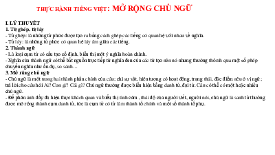 Bài 6.3: Thực hành tiếng việt: Mở rộng chủ ngữ | Bài giảng PowerPoint Ngữ Văn 6 | Cánh diều