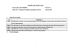 Kế hoạch giảng dạy - Môn Quản trị Học - Đại Học Kinh Tế - Đại học Đà Nẵng