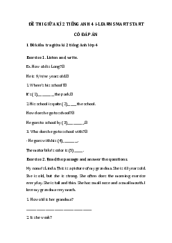 Đề thi giữa kì 2 tiếng Anh 4 i Learn Smart Start - Đề số 2