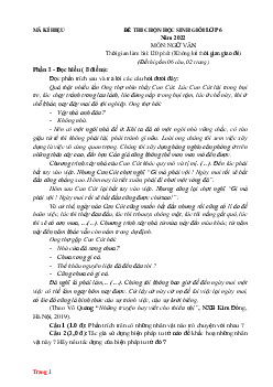 TOP 15 đề thi chọn HSG Ngữ Văn 6 cấp Huyện năm 2021-2022 (có đáp án)