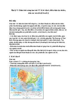Địa lý 11 Chân trời sáng tạo bài 17: Vị trí địa lí, điều kiện tự nhiên, dân cư và xã hội Hoa Kỳ