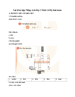 Sách bài tập Tiếng Anh lớp 3 Global Success Unit 14 My bedroom