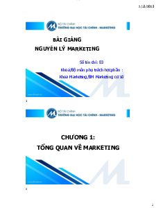 Bài giảng học phần Nguyên lý marketing