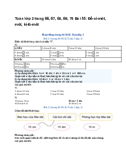 Toán lớp 2 trang 66, 67, 68, 69, 70 Bài 55: Đề-xi-mét, mét, ki-lô-mét | Kết nối tri thức