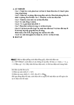 Đề cương ôn tập môn Vật liệu kỹ thuật điện
