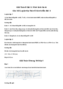 Giải Toán 6 Bài 3: Hình bình hành | Cánh diều
