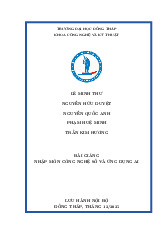 Bài giảng Nhập môn Công nghệ số và ứng dụng AI | Trường Đại học Đồng Tháp