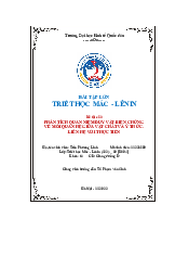 Bài tiểu luận  - Triết học Mác Lenin| Đại học Kinh Tế Quốc Dân