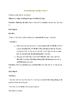 Giải Địa lí 11 Bài 15: Vị trí địa lí, điều kiện tự nhiên, dân cư và xã hội khu vực Tây Nam Á | Kết nối tri thức