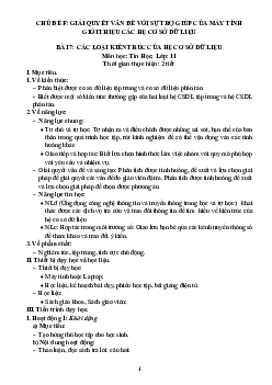 Bài 7: Các loại kiến trúc của hệ CSDL | Giáo án Tin học 11 Cánh diều