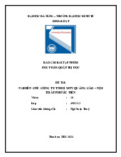 Bài tập nhóm - Môn quản trị học - Đại Học Kinh Tế - Đại học Đà Nẵng
