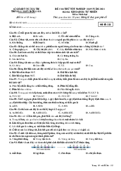Đề thi thử THPT Quốc gia 2021 môn Sinh trường THPT Đông Hà, Quảng Trị