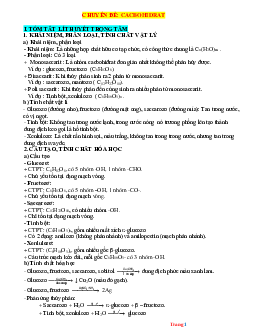 Các dạng trắc nghiệm Cacbohidrat hóa học 12 (có đáp án)