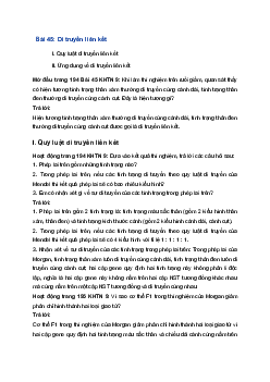 Giải Khoa học tự nhiên 9 Kết nối tri thức Bài 45: Di truyền liên kết