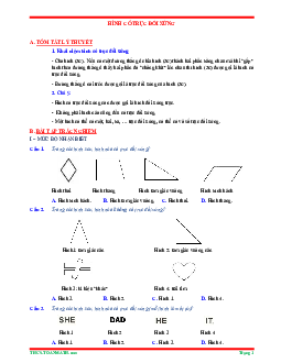 Tóm tắt lý thuyết và bài tập trắc nghiệm hình có trục đối xứng