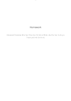 Homework | Advance grammar | Đại học Khoa học Xã hội và Nhân văn, Đại học Quốc gia Thành phố HCM