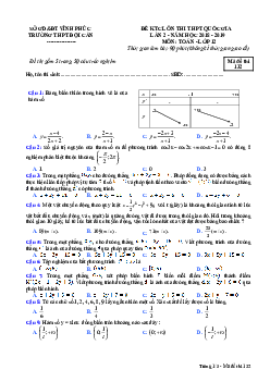 Đề KTCL ôn thi THPT Quốc gia 2019 môn Toán trường THPT Đội Cấn – Vĩnh Phúc lần 2
