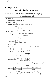 Chuyên đề tổ hợp và xác suất – Trung tâm LTĐH Vĩnh Viễn