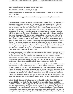 Các phương thức tuyển dụng quan lại ở việt nam thời phong kiến học phần Lý luận chung