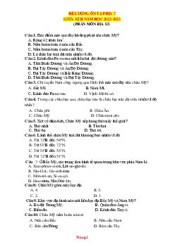 Đề cương ôn tập giữa học kỳ 2 Địa 7 năm 2022-2023 (có đáp án)