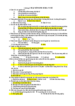 Câu hỏi trắc nghiệm chương 1: Nhập môn kinh tế học vi mô (có đáp án)