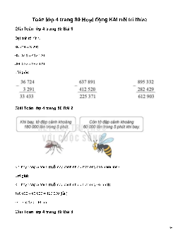 Toán lớp 4 Bài 23: Phép trừ các số có nhiều chữ số Kết nối tri thức