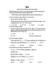 Đề thi cuối kì - Hóa đại cương 1 | Trường Đại học Khoa học Tự nhiên, Đại học Quốc gia HCM