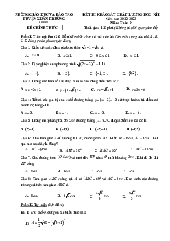 Đề học kỳ 1 Toán 9 năm 2022 – 2023 phòng GD&ĐT Xuân Trường – Nam Định