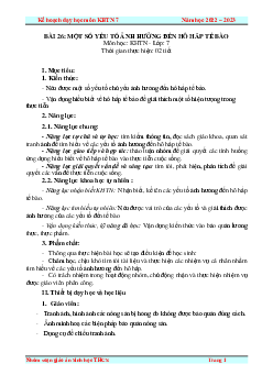 Giáo án Bài 26: Một số yếu tố ảnh hưởng đến hô hấp tế bào | Khoa Học Tự Nhiên 7 Kết nối tri thức