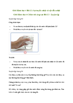 Giải Khoa học lớp 4 Bài 13: Sự truyền nhiệt và vật dẫn nhiệt| Chân  trời sáng tạo