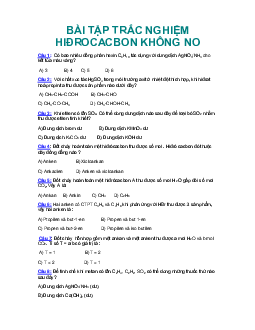 TOP 40 câu trắc nghiệm hidro không no hóa lớp 11 (có đáp án)