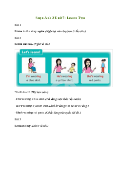 Giải Tiếng Anh lớp 3 Unit 7: Lesson Two | Family and Friends